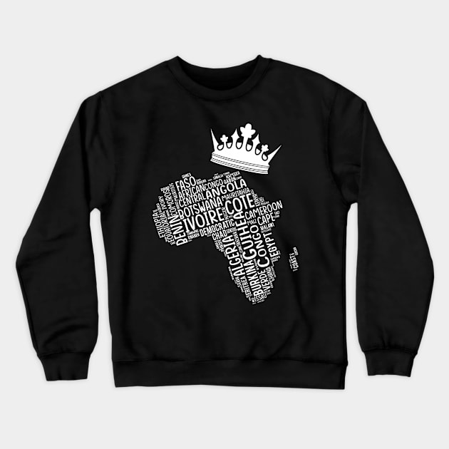 Black History, Africa Map, Colors, African American, light Crewneck Sweatshirt by UrbanLifeApparel